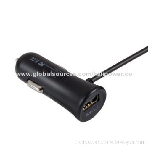 Universal USB Car Charger, Sized 25*24.8*70.5mm, 12V DC InputNew